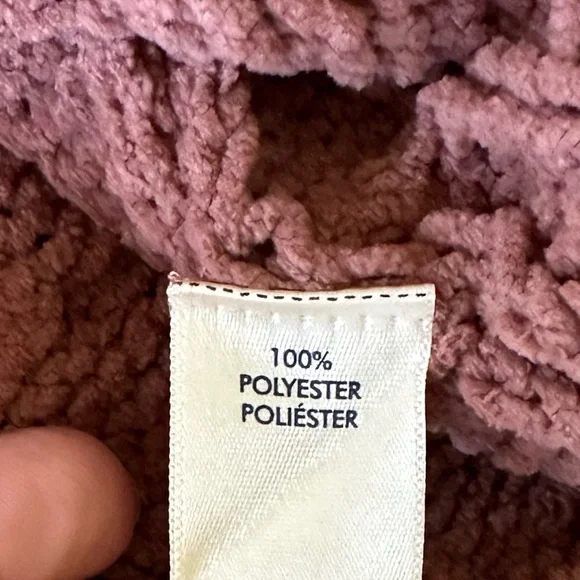 BKE dusty rose/mauve distressed hem hooded oversized sweater size Medium - Picture 6 of 6